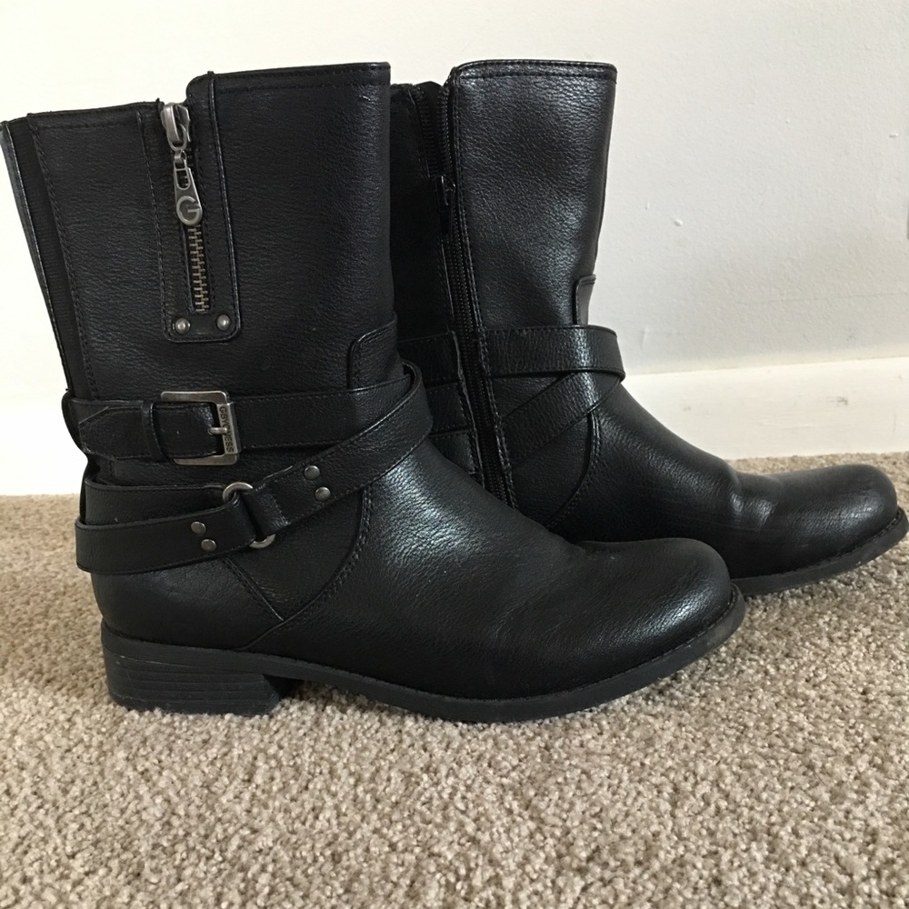 Black combat boots